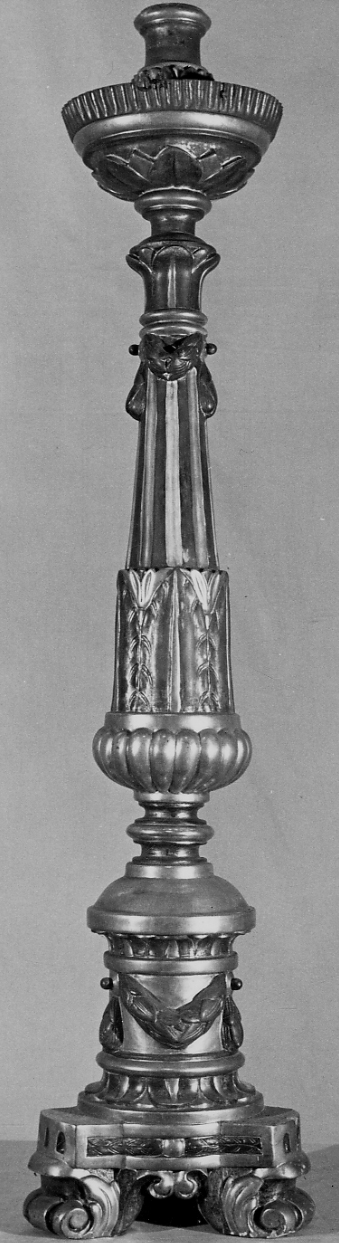 candelabro, serie - bottega piemontese (inizio sec. XIX)