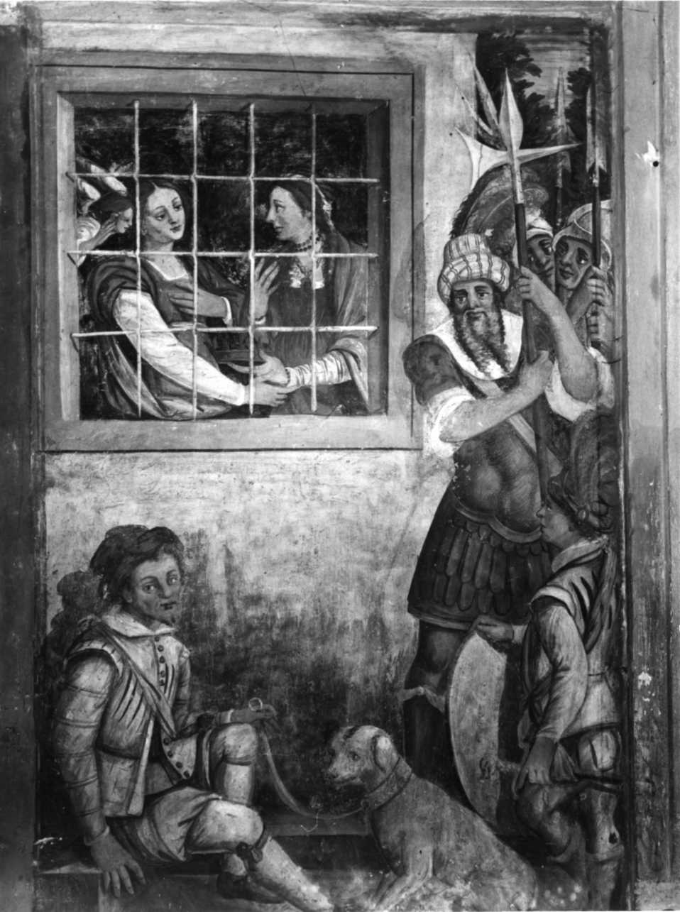 Santa Caterina d'Alessandria riceve in carcere la visita dell'imperatrice Faustina (dipinto, elemento d'insieme) - ambito vercellese (primo quarto sec. XVII)