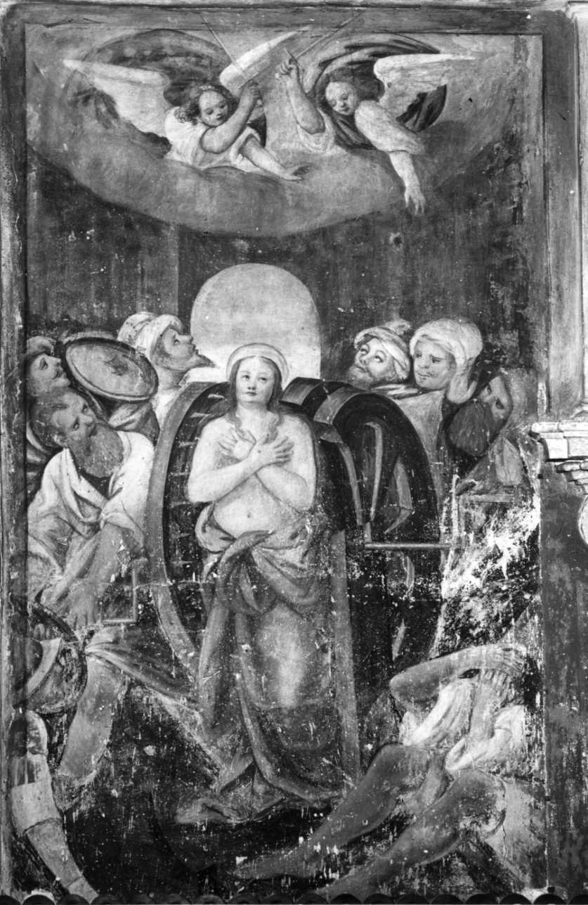 Santa Caterina d'Alessandria e il miracolo della ruota (dipinto, elemento d'insieme) - ambito vercellese (primo quarto sec. XVII)