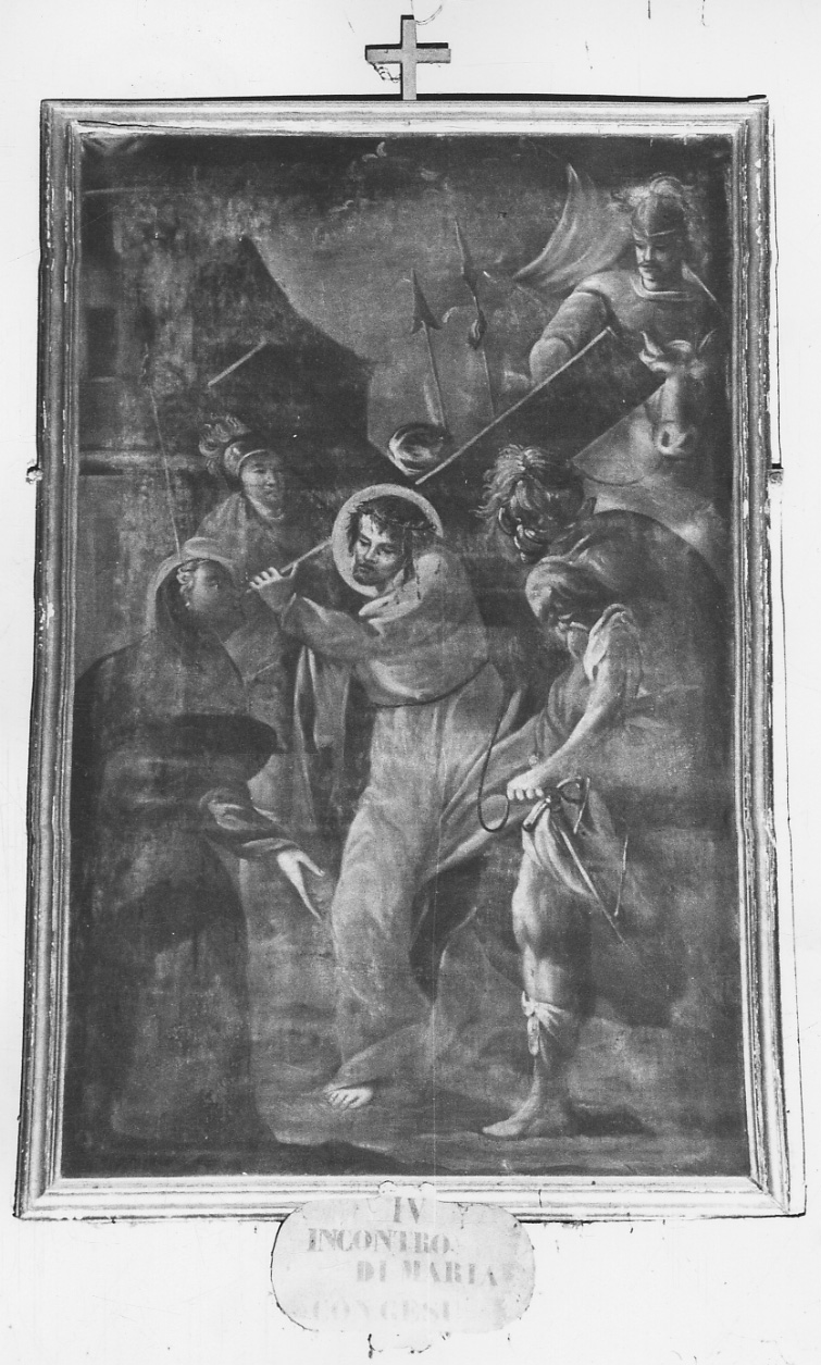 stazione IV: Gesù incontra la Madonna (dipinto, elemento d'insieme) - ambito piemontese (sec. XIX)