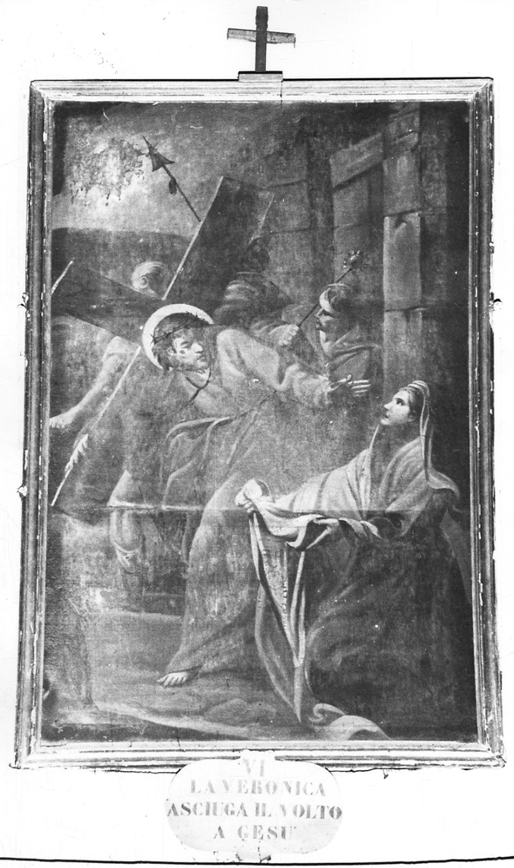 stazione VI: Gesù asciugato dalla Veronica (dipinto, elemento d'insieme) - ambito piemontese (sec. XIX)