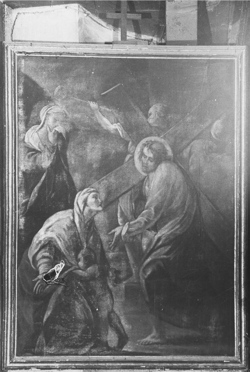 stazione VIII: Gesù consola le donne di Gerusalemme (dipinto, elemento d'insieme) - ambito piemontese (sec. XIX)