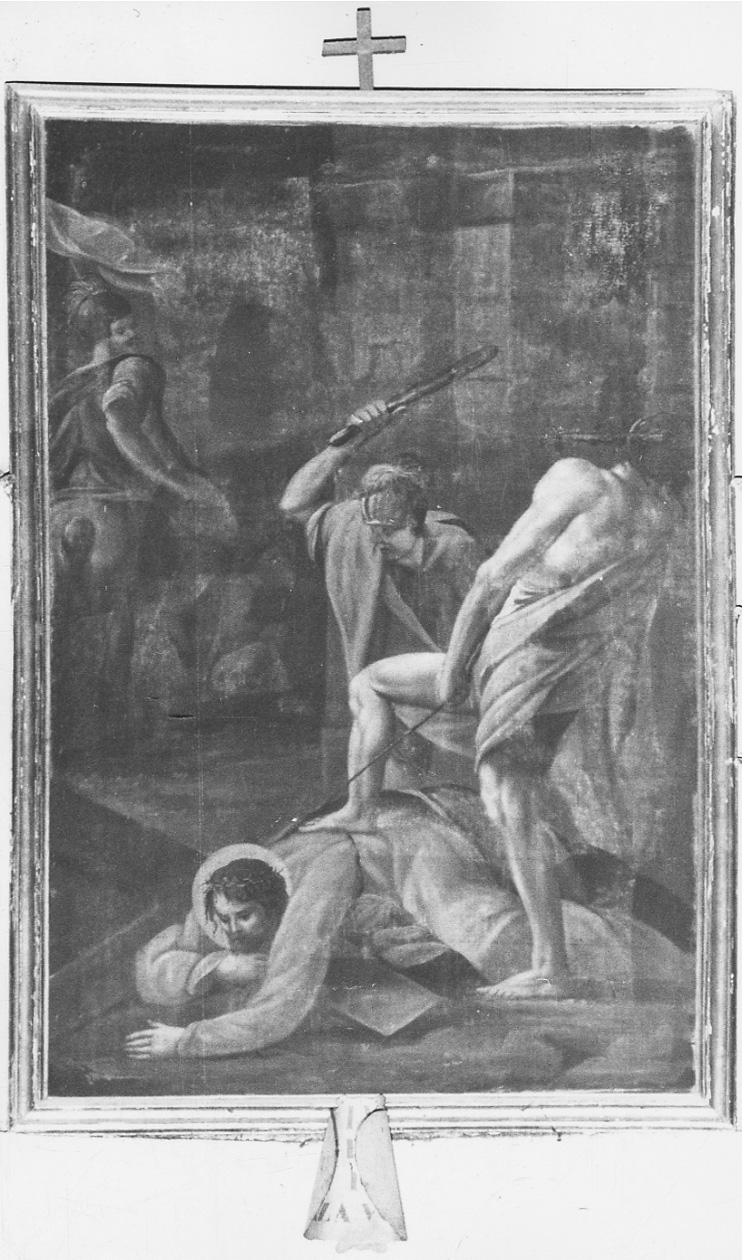 stazione IX: Gesù cade sotto la croce la terza volta (dipinto, elemento d'insieme) - ambito piemontese (sec. XIX)