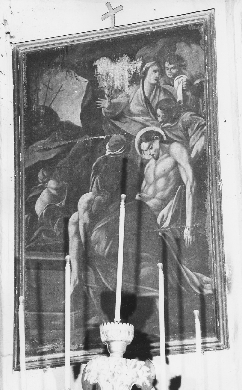 stazione XIV: Gesù deposto nel sepolcro (dipinto, elemento d'insieme) - ambito piemontese (sec. XIX)
