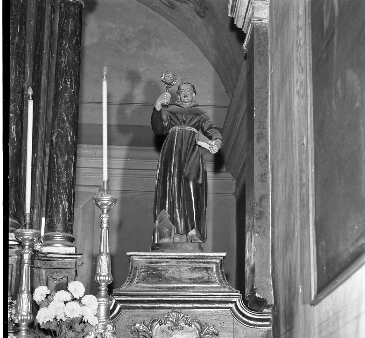 San Bernardino da Siena (statua, opera isolata) - bottega piemontese (sec. XVIII)