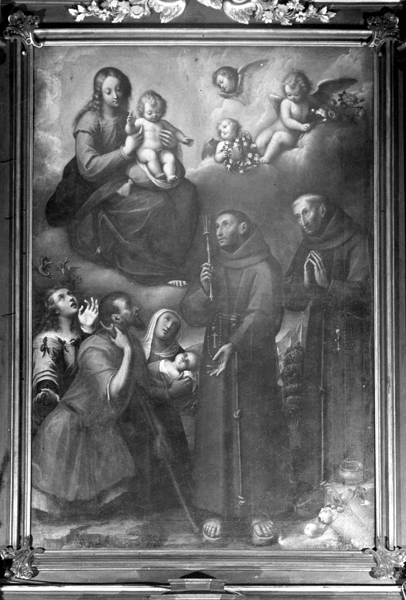 Madonna con Bambino e il Beato Salvatore d'Orta (dipinto, opera isolata) di Caccia Orsola Maddalena (secondo quarto sec. XVII)