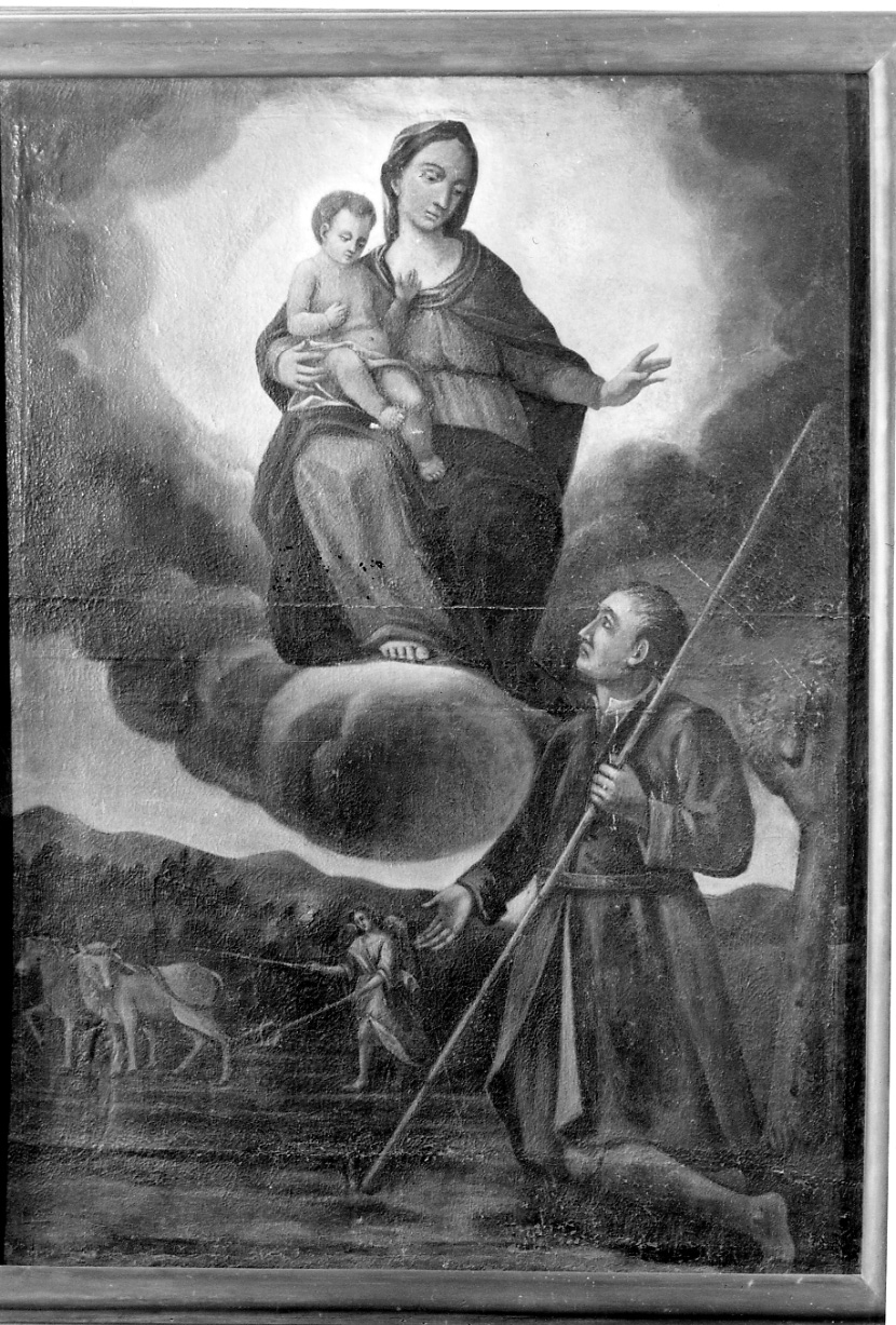 Madonna con Bambino e Sant'Isidoro (dipinto, opera isolata) - ambito piemontese (sec. XIX)