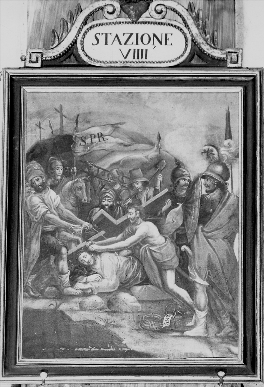 stazione IX: Gesù cade sotto la croce la terza volta (Via Crucis, elemento d'insieme) - ambito vercellese (primo quarto sec. XIX)