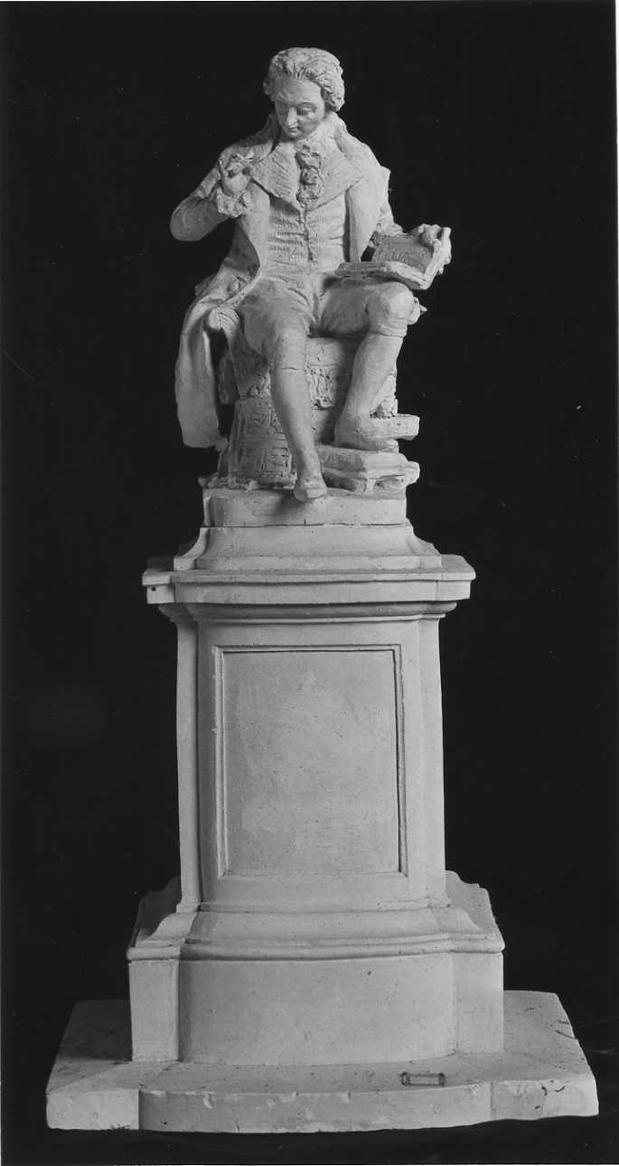 ritratto d'uomo a figura intera (scultura, opera isolata) di Della Vedova Pietro (seconda metà sec. XIX)