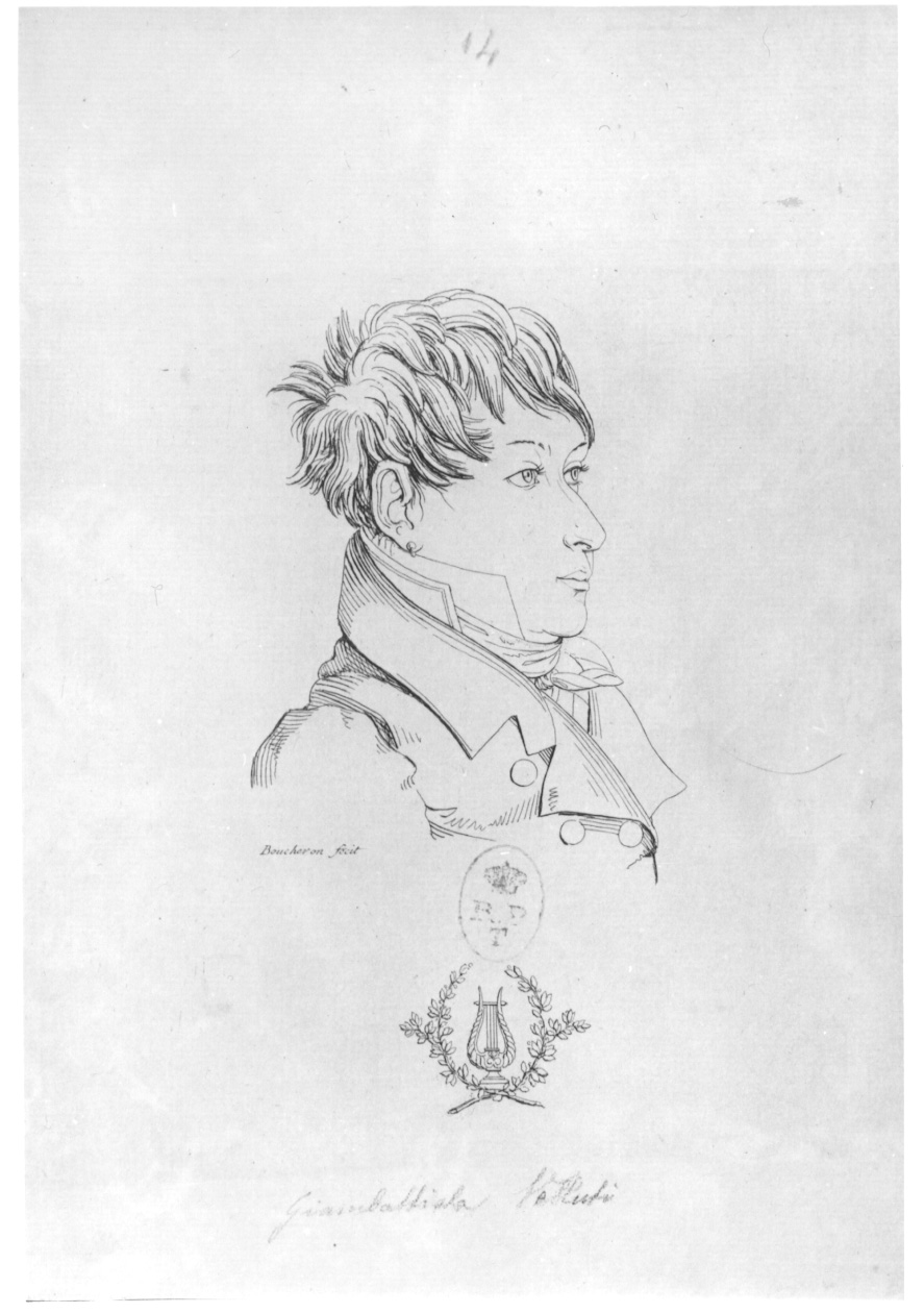 ritratto di Giambattista Velluti (stampa) di Boucheron Angelo Michele (inizio sec. XIX)