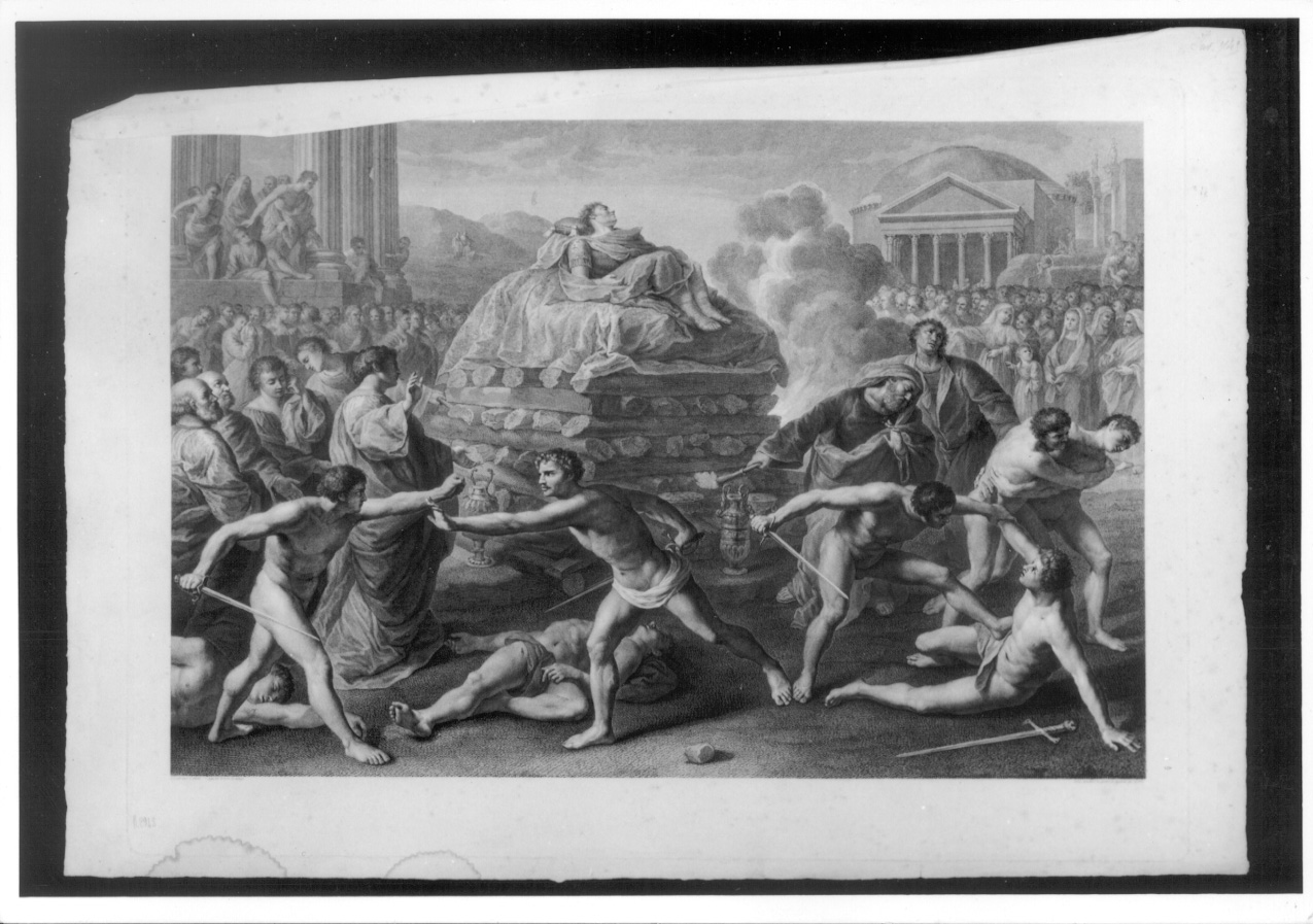 esequie di Giulio Cesare con gladiatori (stampa) di Amettler Blas, Esteve Agustin, Lanfranco Giovanni (sec. XIX)