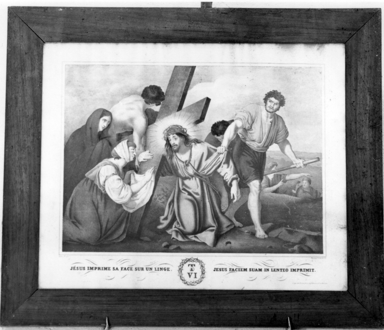 stazione VI: Gesù asciugato dalla Veronica (stampa, elemento d'insieme) di Sabatelli Luigi, Musson Pierre (attribuito) (fine/inizio secc. XVIII/ XIX)