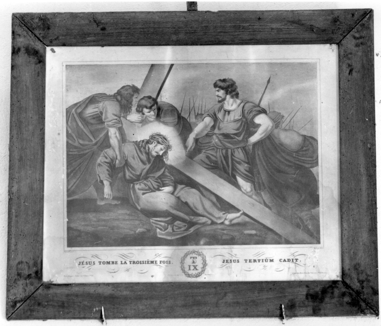 stazione IX: Gesù cade sotto la croce la terza volta (stampa, elemento d'insieme) di Sabatelli Luigi, Musson Pierre (attribuito) (fine/inizio secc. XVIII/ XIX)