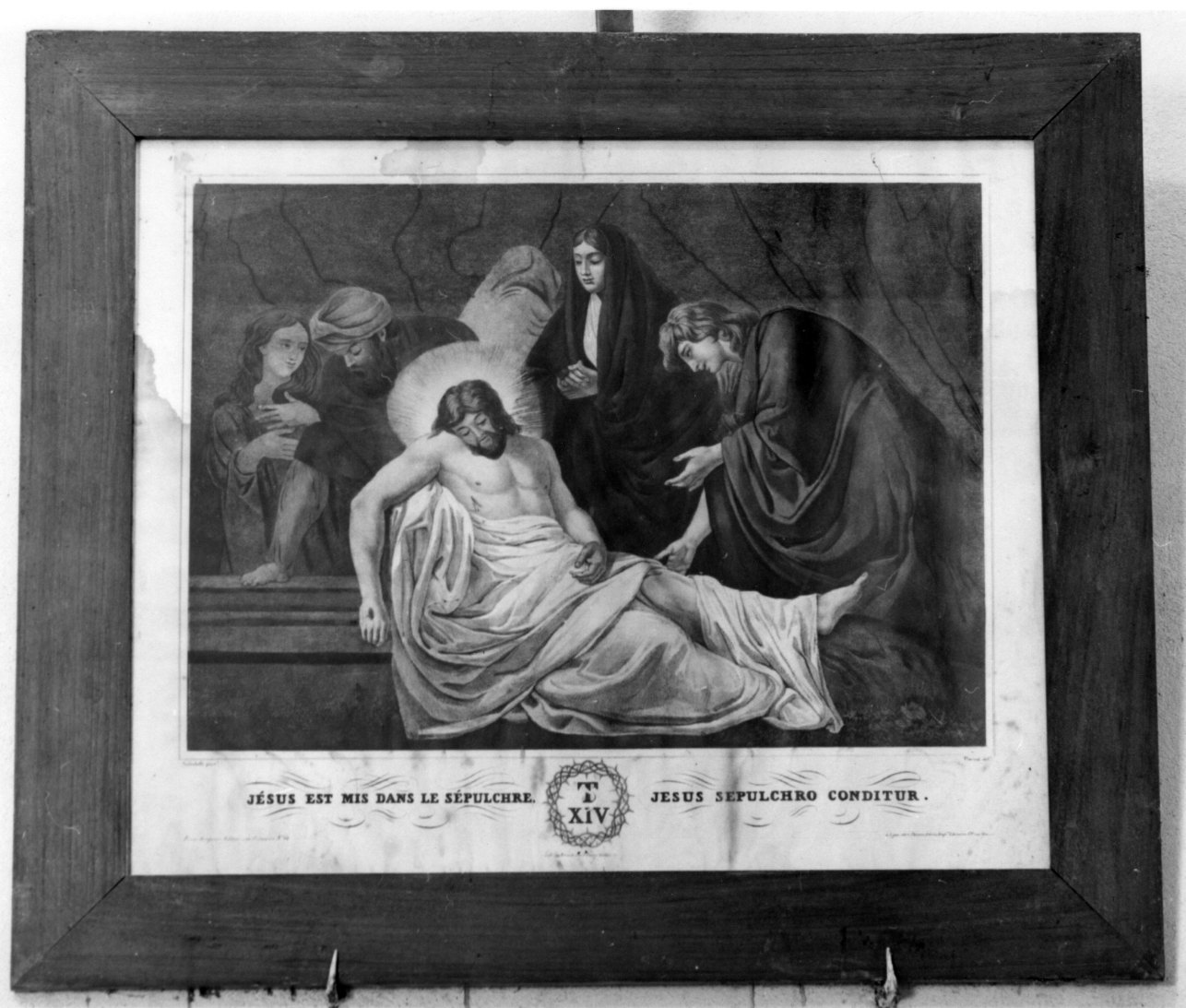 stazione XIV: Gesù deposto nel sepolcro (stampa, elemento d'insieme) di Sabatelli Luigi, Musson Pierre (attribuito) (fine/inizio secc. XVIII/ XIX)