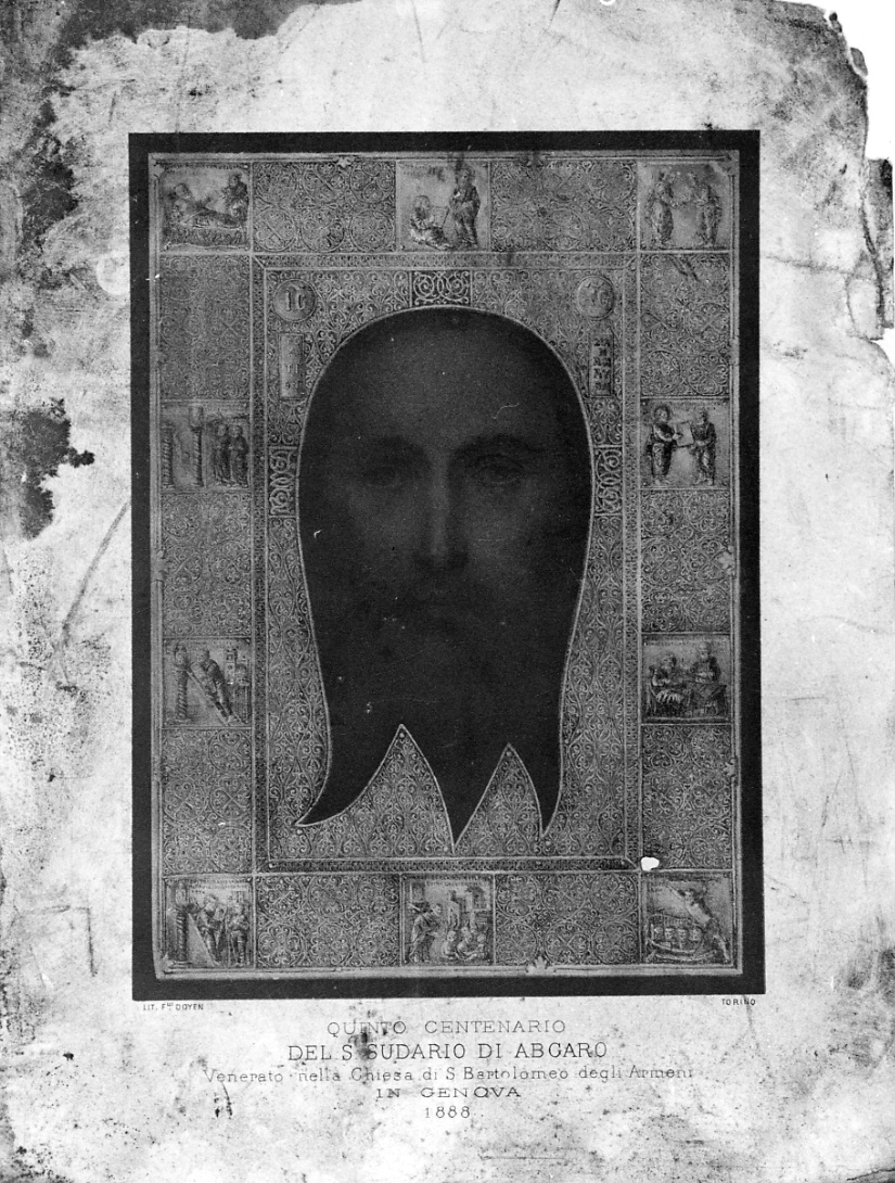 Santo Sudario di Abgaro, Volto Santo (stampa) di Doyen Fratelli Ditta (ultimo quarto sec. XIX)