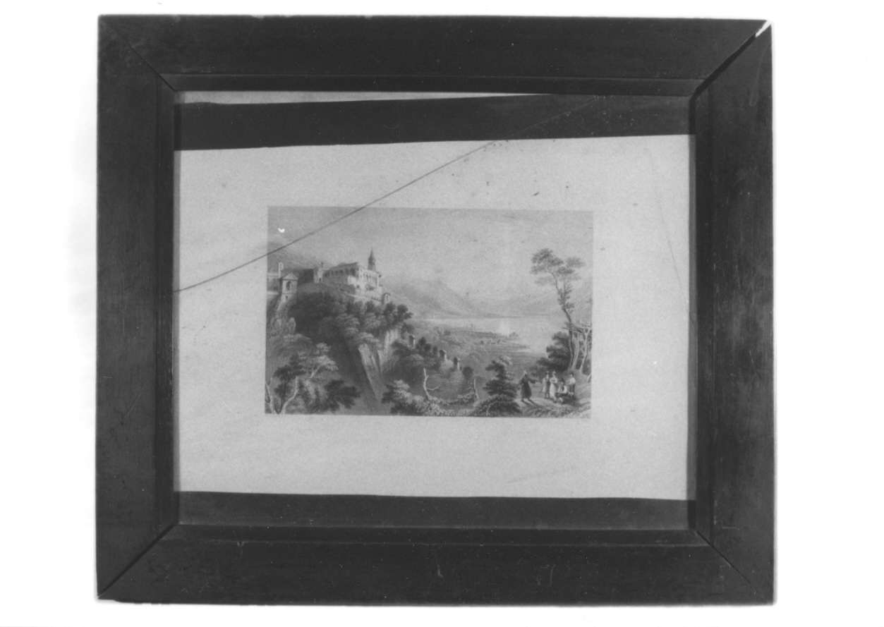 paesaggio lacustre con figure (stampa) di Bartlett William Henry, Fisher Samuel (sec. XIX)