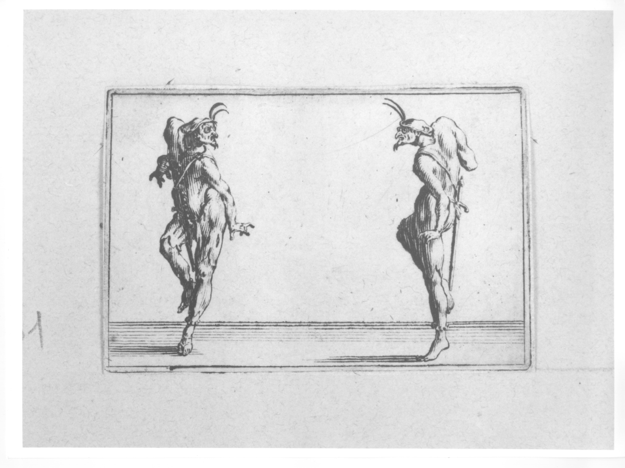 danza grottesca, figure grottesche danzanti (stampa) di Callot Jacques (primo quarto sec. XVII)