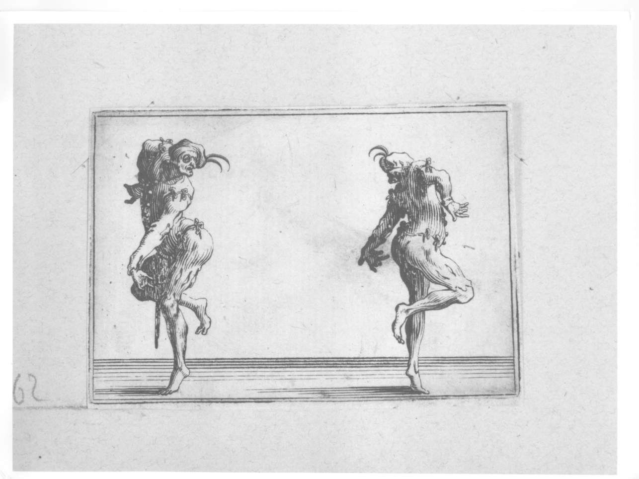 danza grottesca, figure grottesche danzanti (stampa) di Callot Jacques (primo quarto sec. XVII)