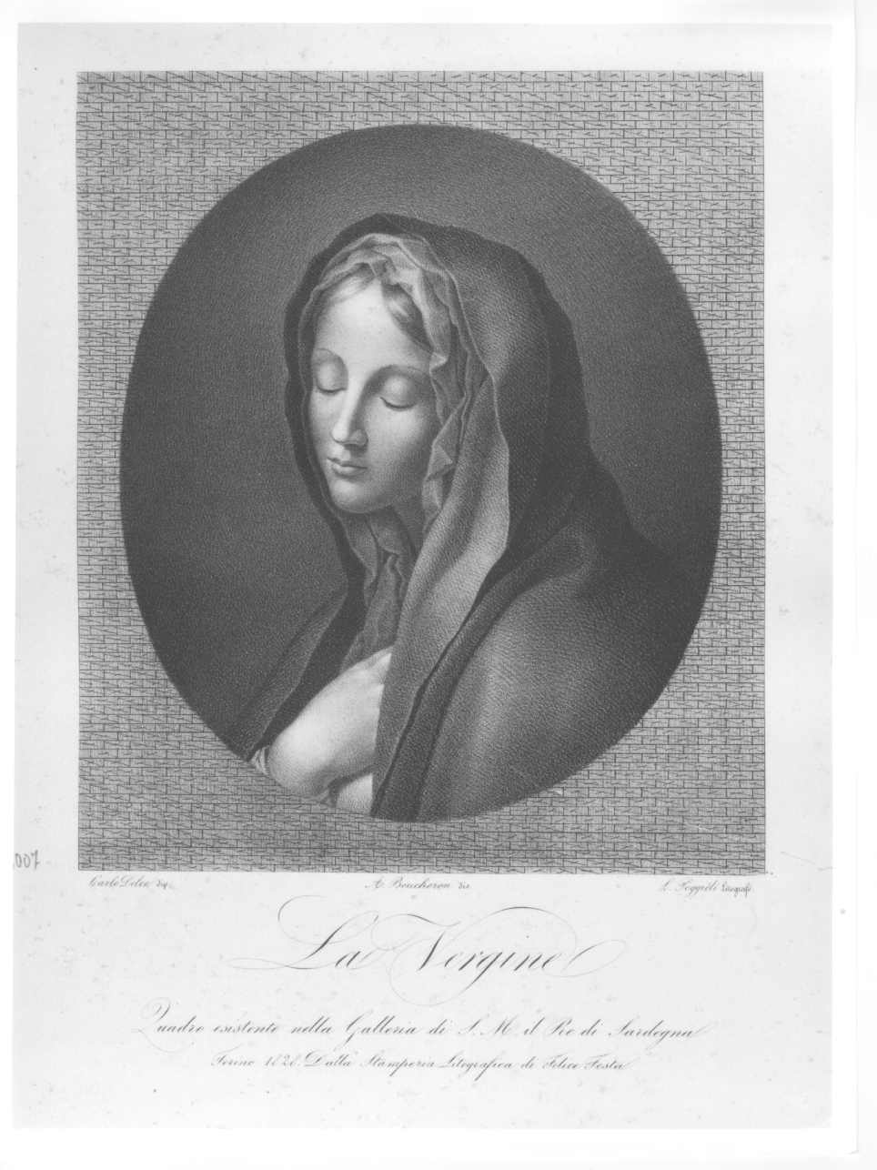 Madonna (stampa) di Dolci Carlo, Boucheron Angelo Michele, Poggioli Luigi (secondo quarto sec. XIX)