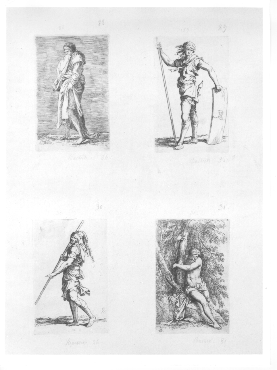 guerriero con asta (stampa) di Rosa Salvatore (terzo quarto sec. XVII)