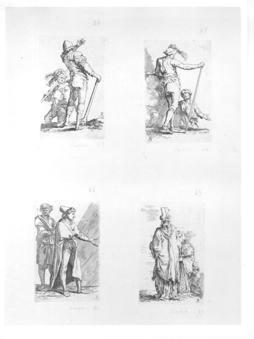 due guerrieri (stampa) di Rosa Salvatore (terzo quarto sec. XVII)