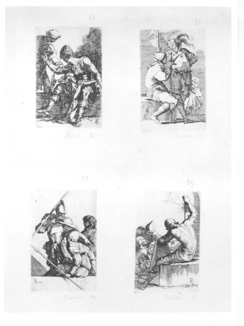 guerrieri e figure maschili (stampa) di Rosa Salvatore (terzo quarto sec. XVII)