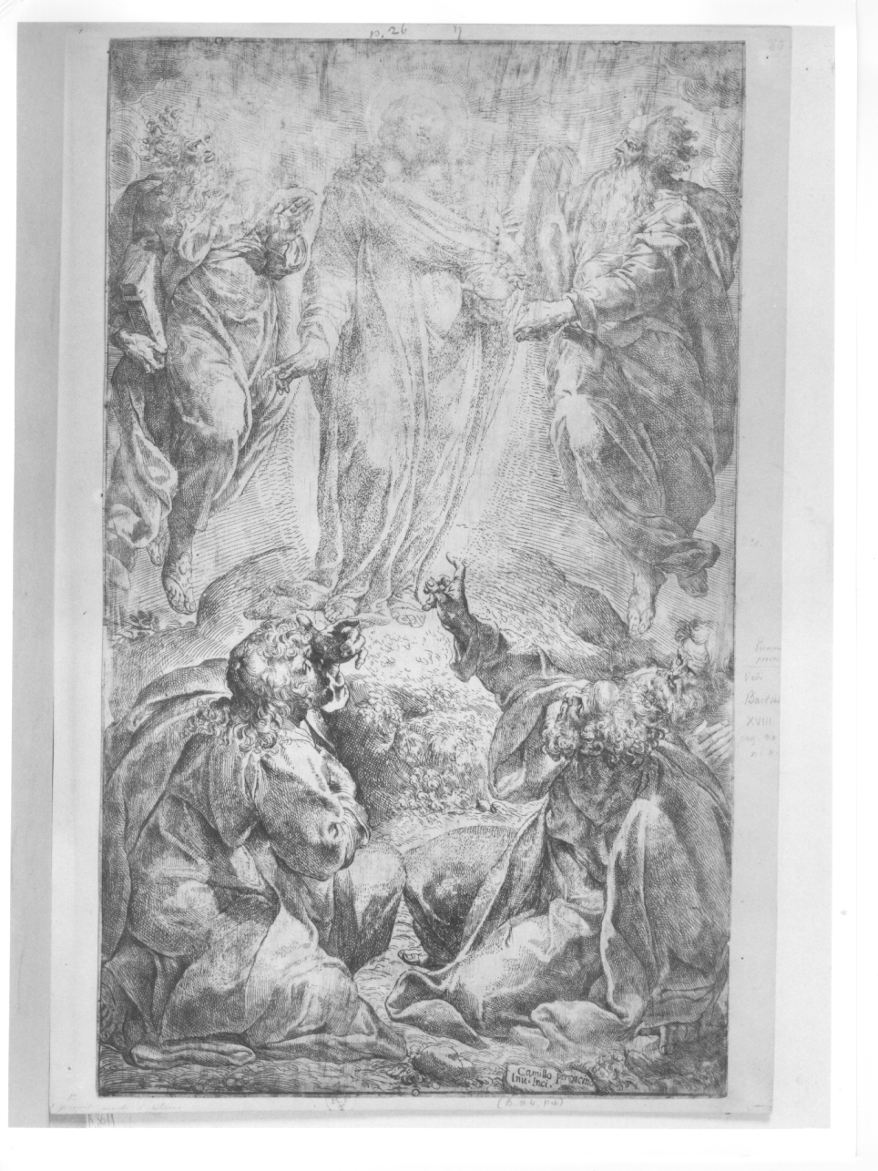 la trasfigurazione di Cristo, Trasfigurazione (stampa smarginata) di Procaccini Camillo (ultimo quarto sec. XVI)