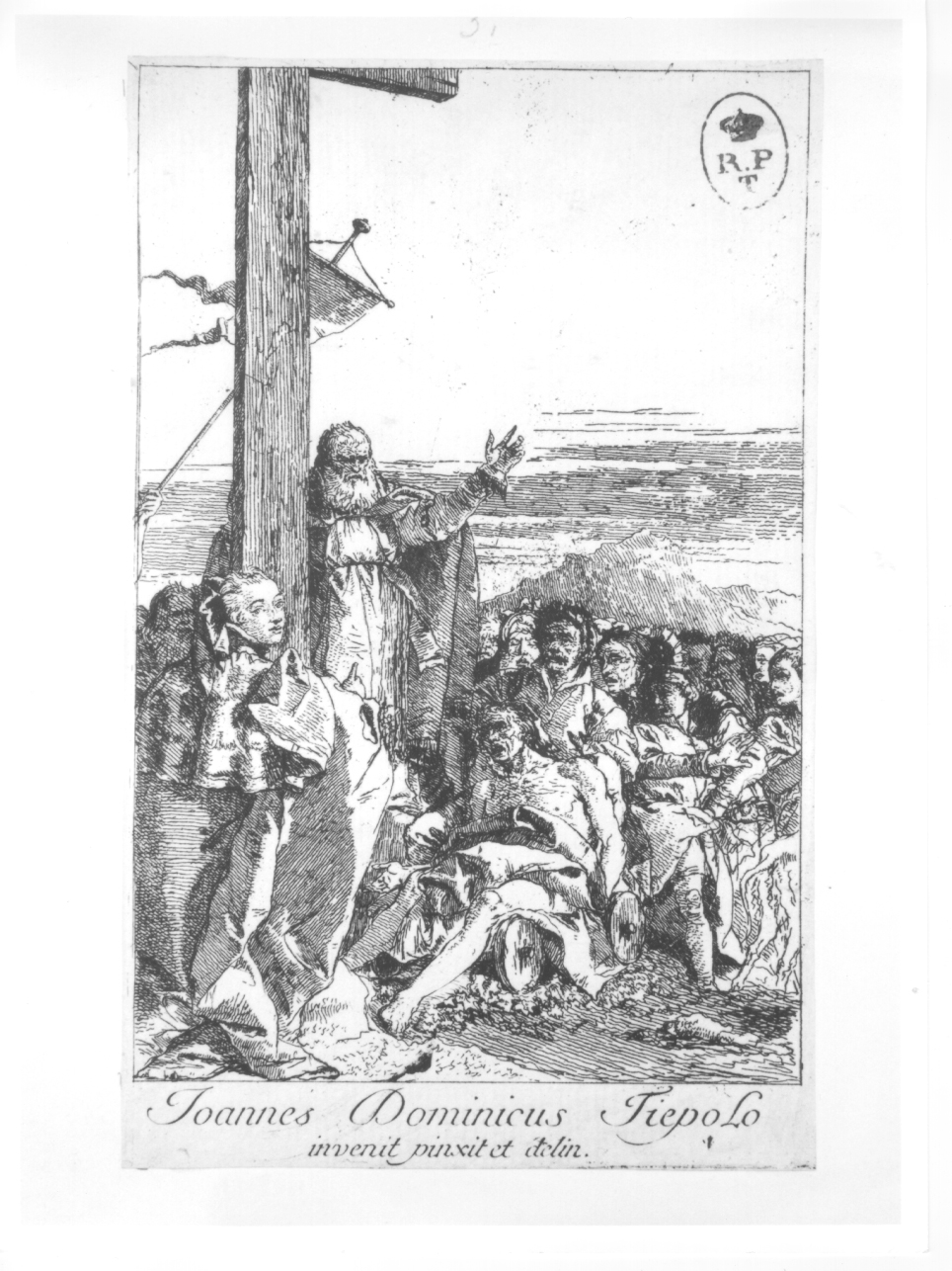 Il miracolo della Vera CroceSant'Elena ritrova la vera croce, riconoscimento della vera croce (stampa smarginata) di Tiepolo Gian Domenico (terzo quarto sec. XVIII)