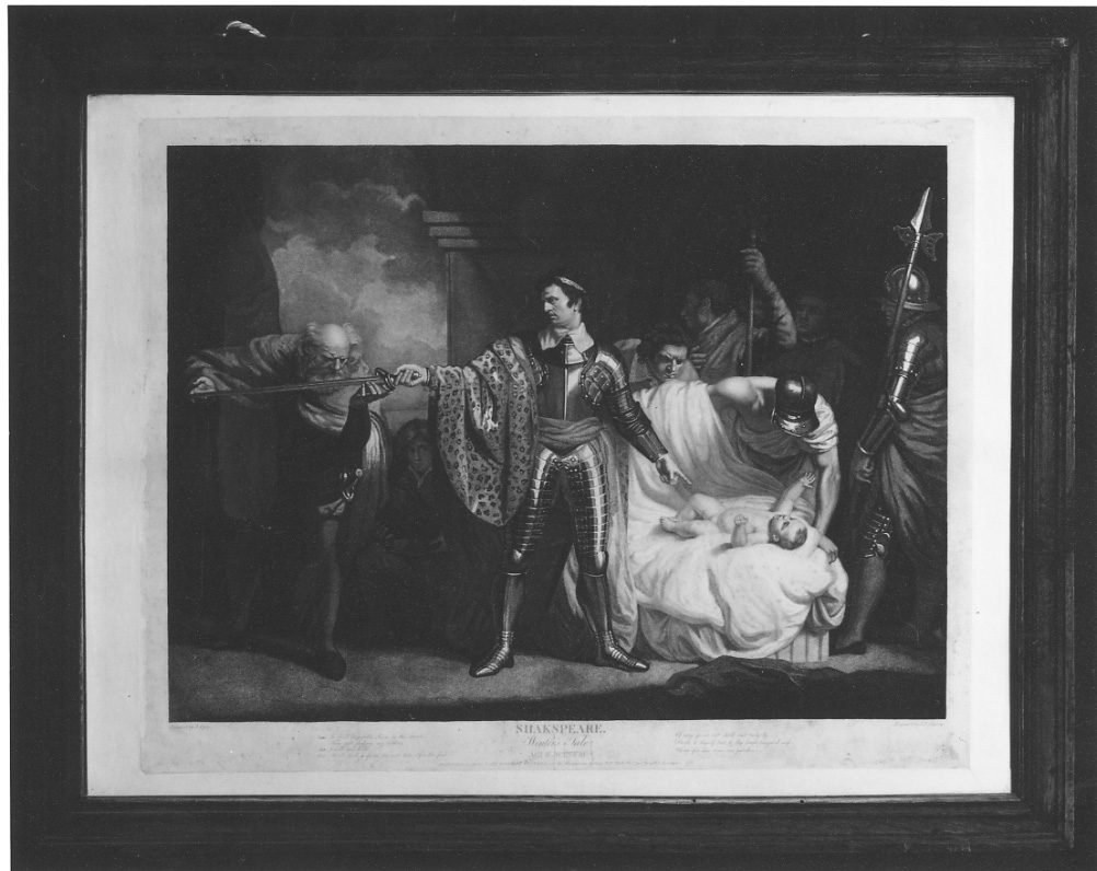scena da I racconti d'inverno di Shakespeare (stampa) di Opie John, Simon Jean Pierre (fine sec. XVIII)