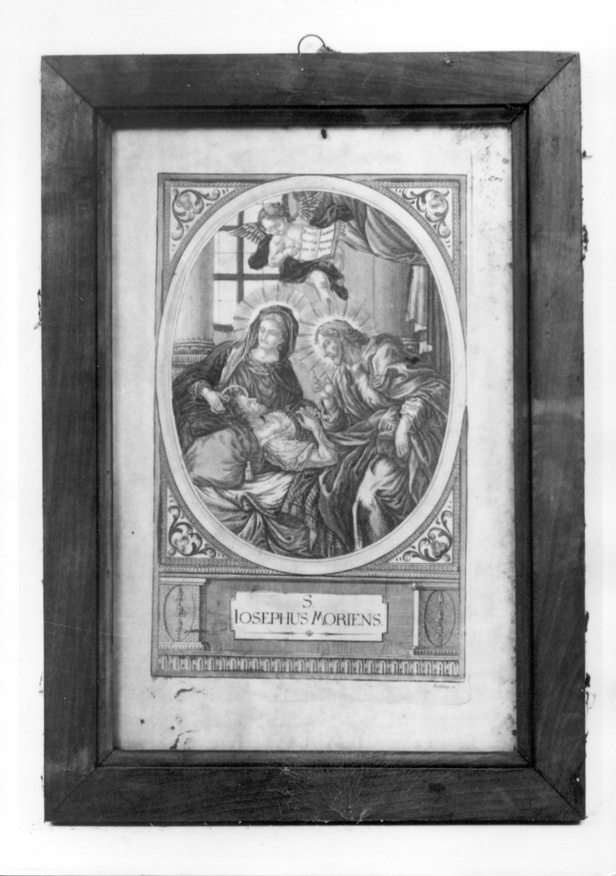 s. Iosephus moriens, morte di San Giuseppe (stampa) di Frehlig (seconda metà sec. XVIII)
