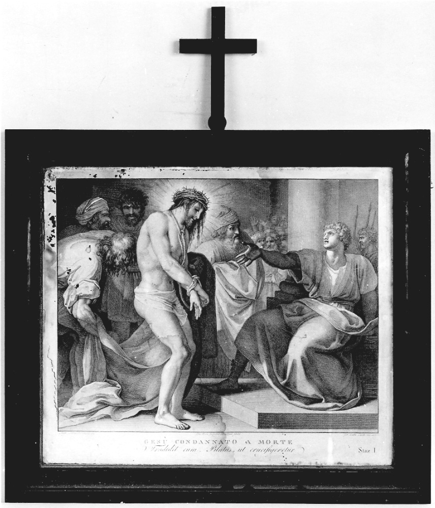 stazione I: Gesù condannato a morte (stampa, elemento d'insieme) di Sabatelli Luigi, Pera Giuseppe, Cecchi Giovanni Battista (sec. XIX)