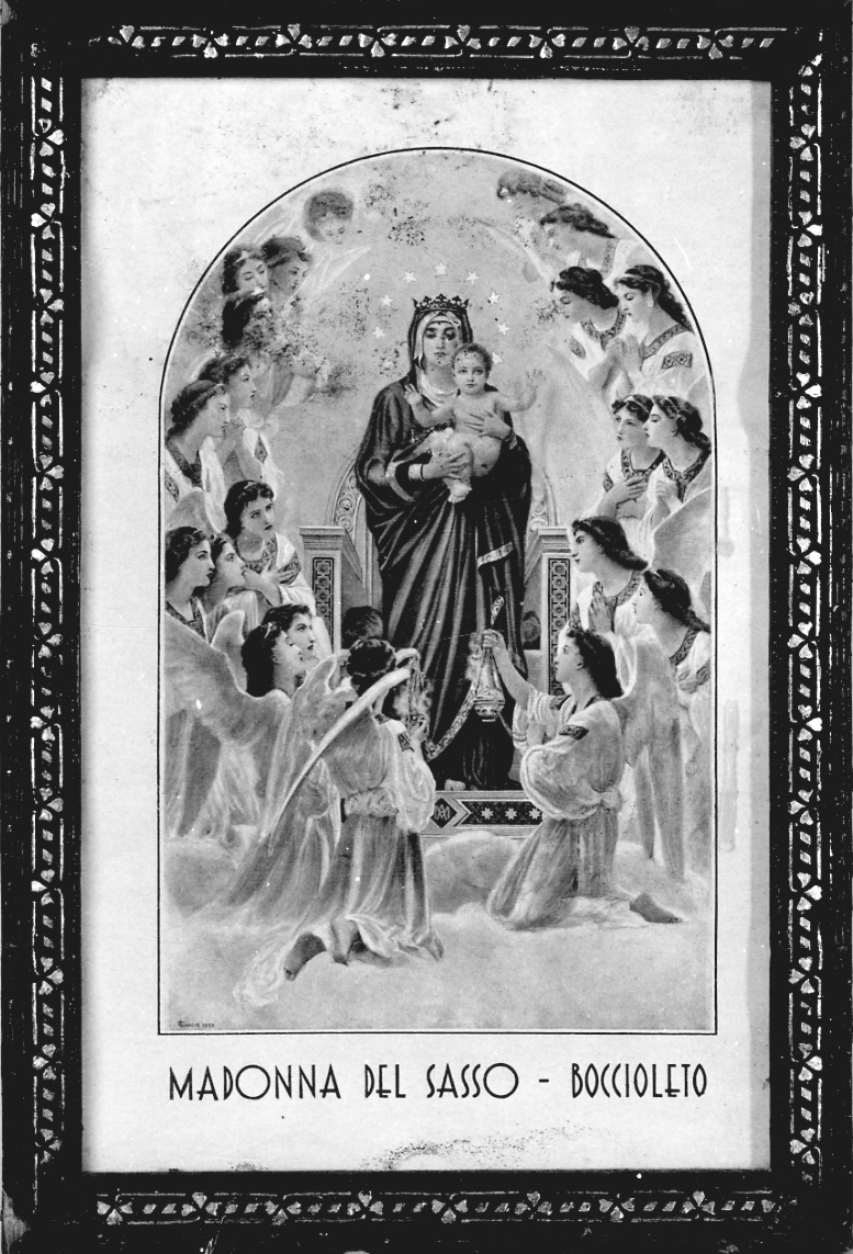 Madonna con Bambino e angeli (stampa) di Lancia Ernesto (sec. XX)