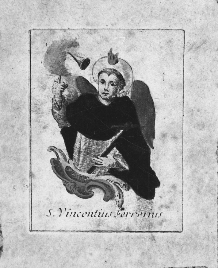 San Vincenzo Ferrer (stampa smarginata) - ambito italiano (sec. XVIII)