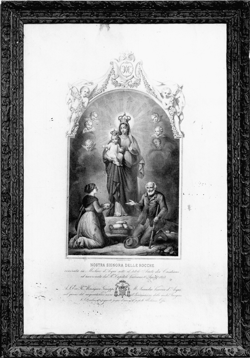 Madonna con Bambino e devoti (stampa) di Santamaria Carlo (attribuito) (terzo quarto sec. XIX)