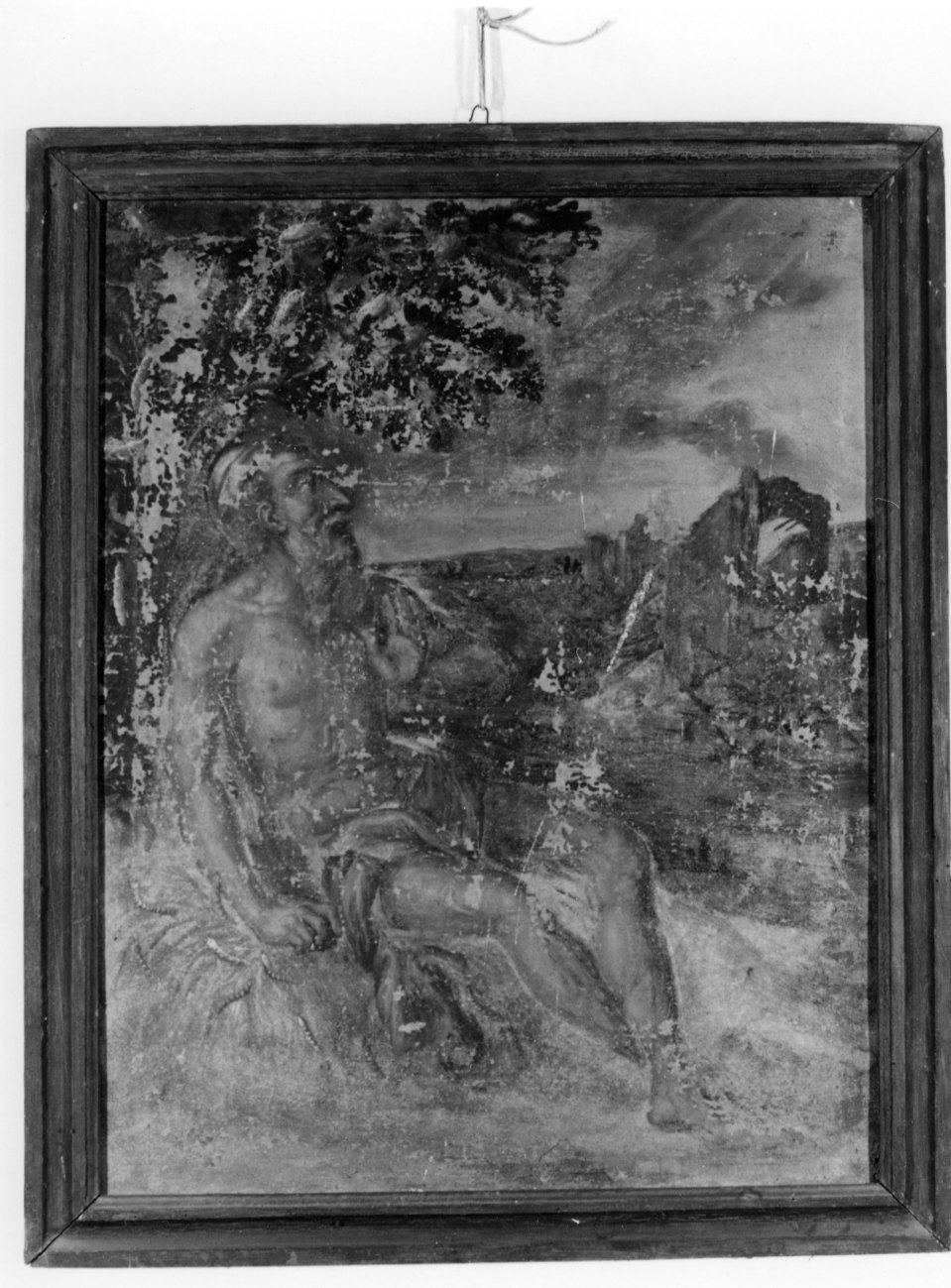 Giobbe sul letamaio (dipinto, opera isolata) - ambito piemontese (sec. XVII)