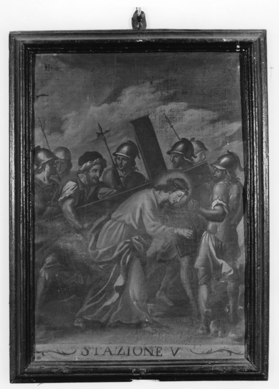 stazione V: Gesù aiutato da Simone il Cireneo a portare la croce (dipinto) - ambito piemontese (ultimo quarto sec. XVIII)