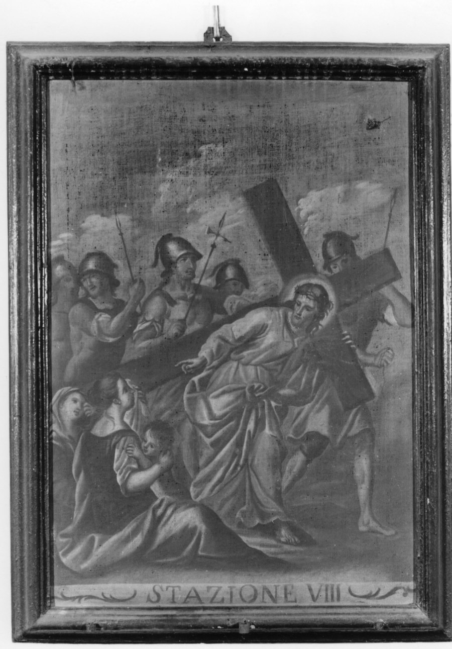 stazione VIII: Gesù consola le donne di Gerusalemme (dipinto) - ambito piemontese (ultimo quarto sec. XVIII)
