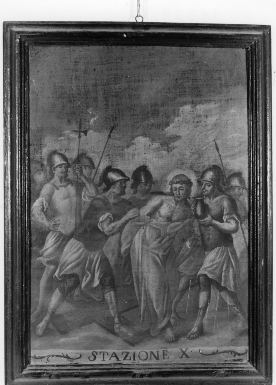stazione X: Gesù spogliato e abbeverato di fiele (dipinto) - ambito piemontese (ultimo quarto sec. XVIII)