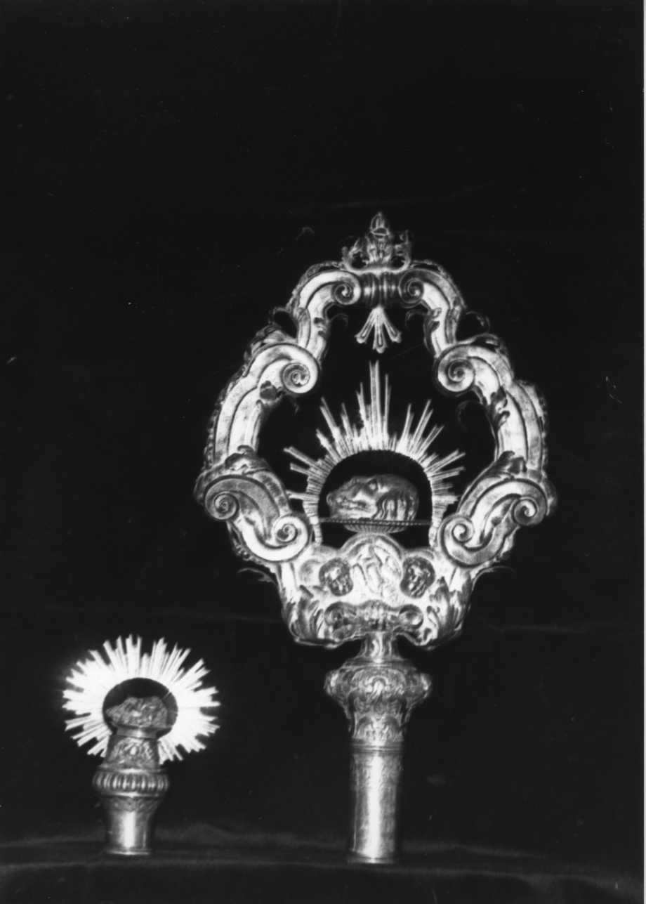 mazza processionale, insieme - bottega piemontese (sec. XVIII)