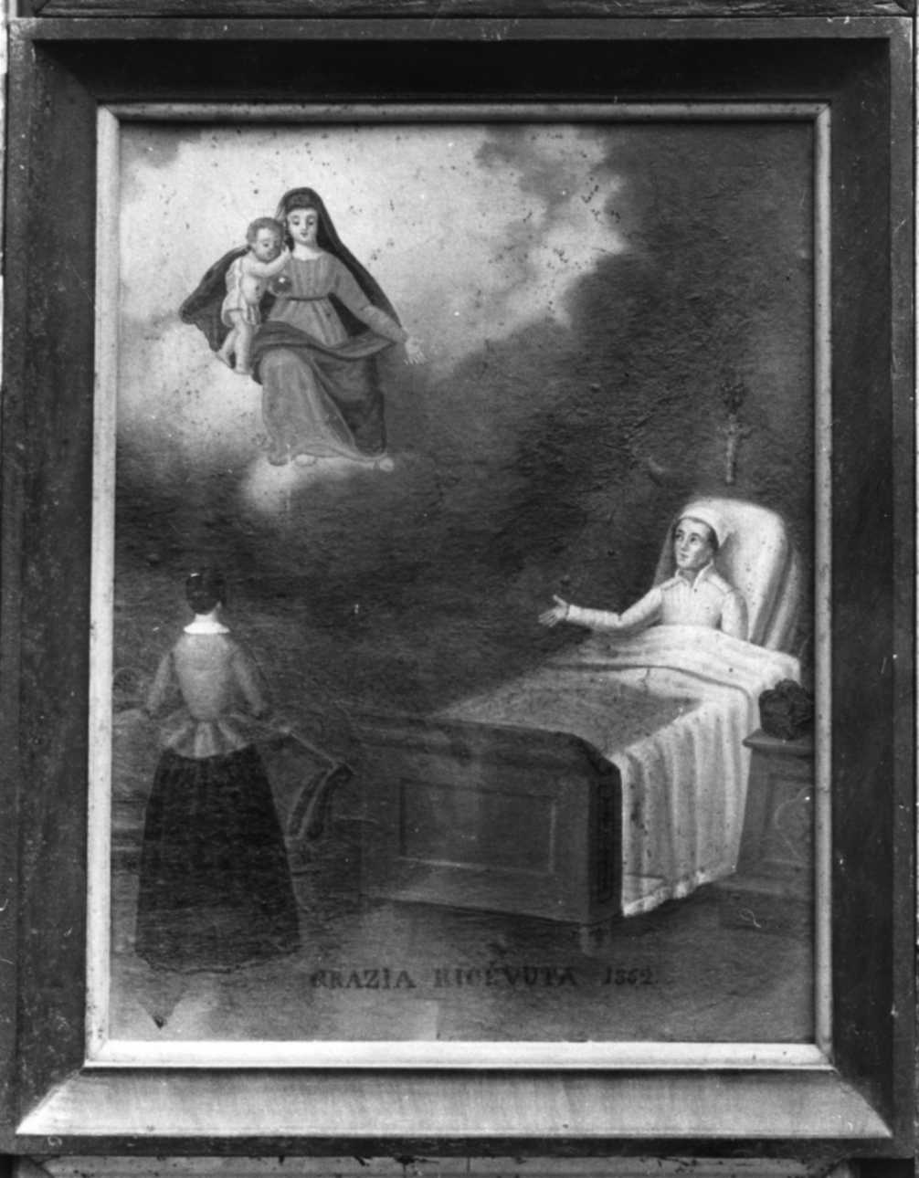 Intervento della Madonna per guarigione (ex voto, opera isolata) - ambito piemontese (terzo quarto sec. XIX)