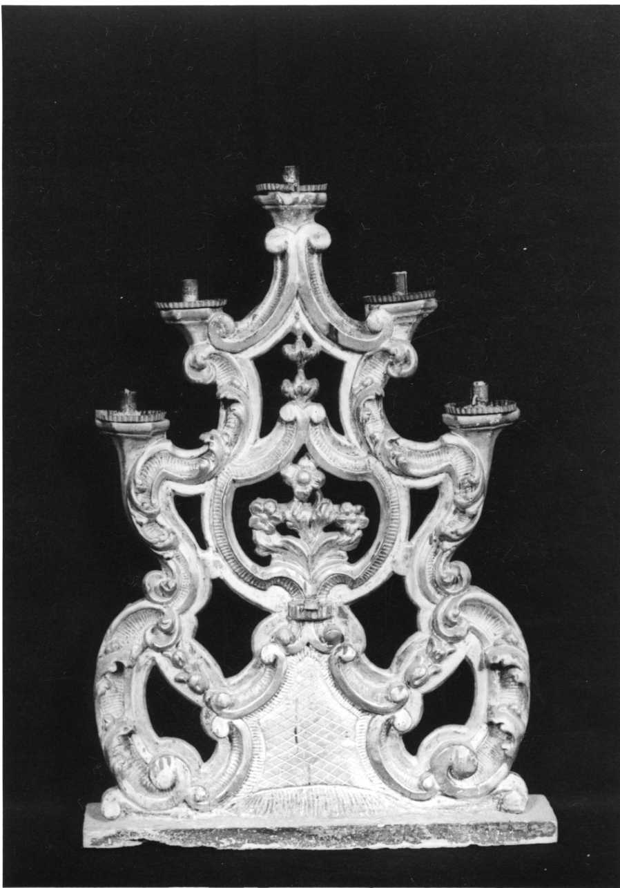 candelabro, serie - bottega piemontese (terzo quarto sec. XVIII)