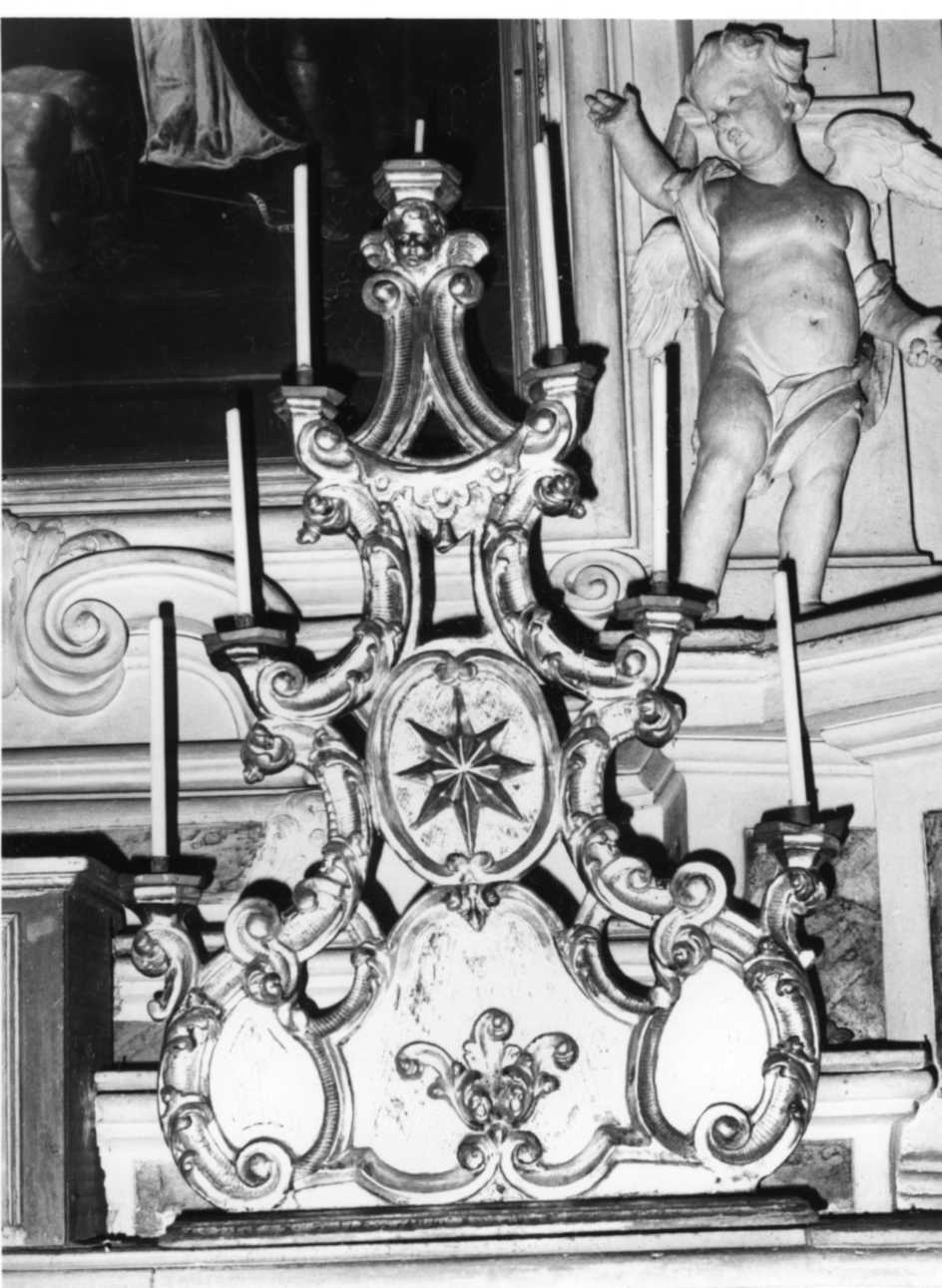 candelabro, opera isolata - bottega piemontese (metà sec. XVIII)