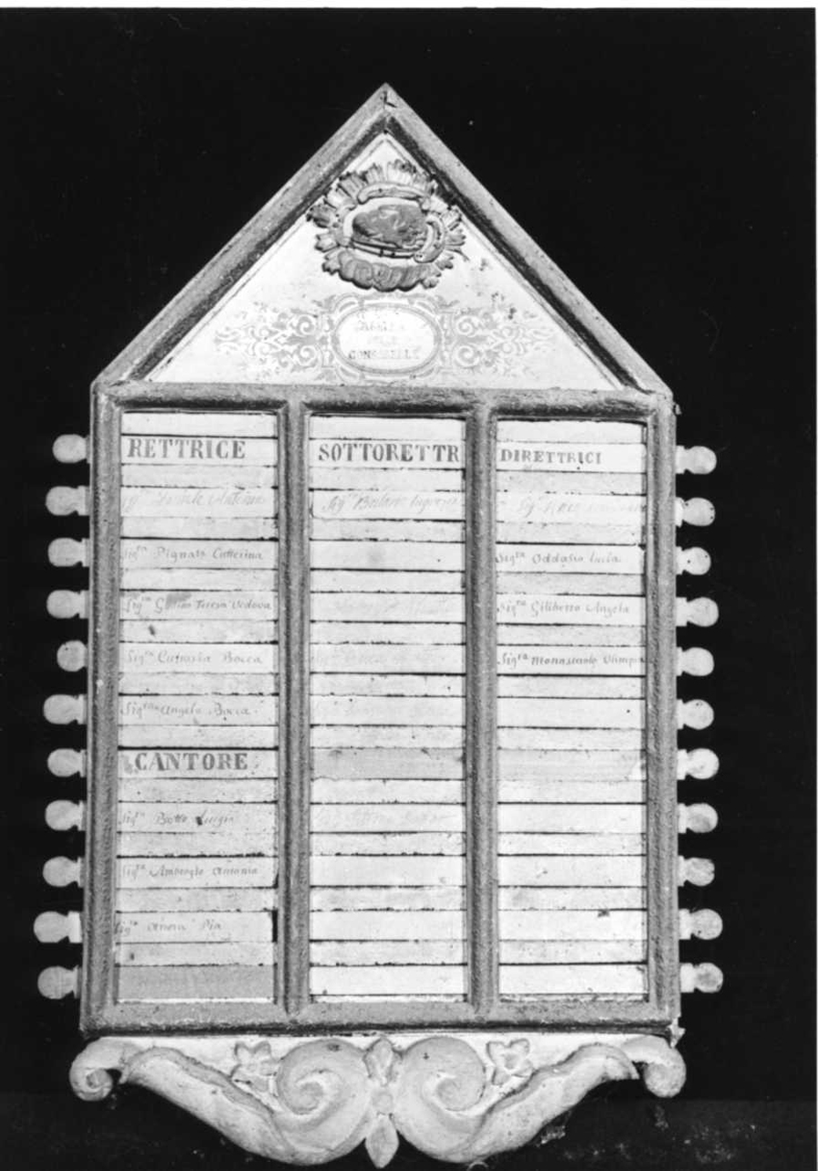 tabella di confraternita, opera isolata - bottega piemontese (prima metà sec. XVIII)