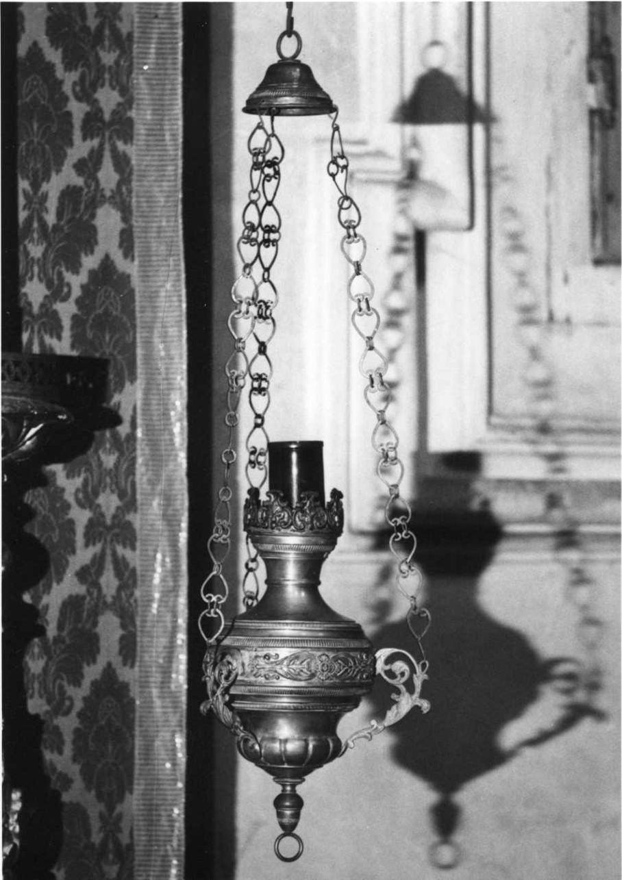 lampada pensile del SS. Sacramento, opera isolata - bottega piemontese (ultimo quarto sec. XIX)