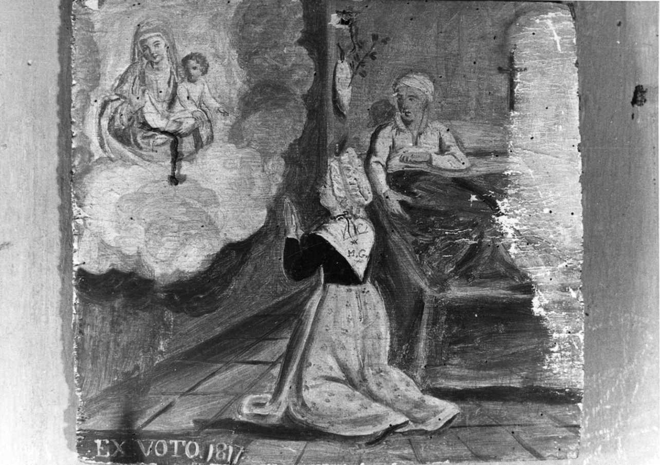 Intervento della Madonna per guarigione (ex voto, opera isolata) - ambito piemontese (primo quarto sec. XIX)