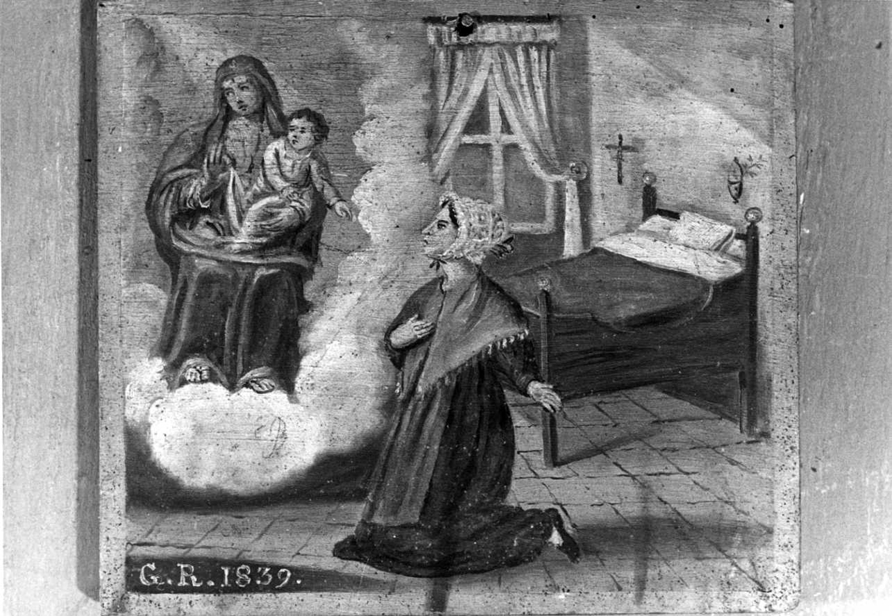 Intervento della Madonna per guarigione (ex voto, opera isolata) - ambito piemontese (secondo quarto sec. XIX)