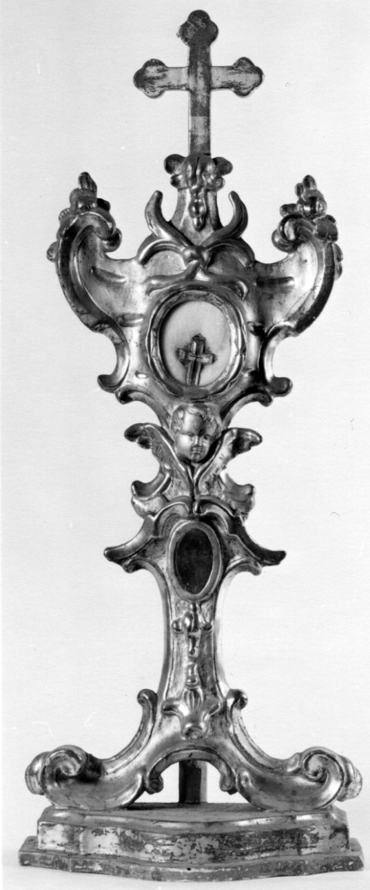 cherubini e motivi decorativi fitomorfi (reliquiario - a ostensorio, serie) - ambito astigiano (prima metà sec. XVIII)