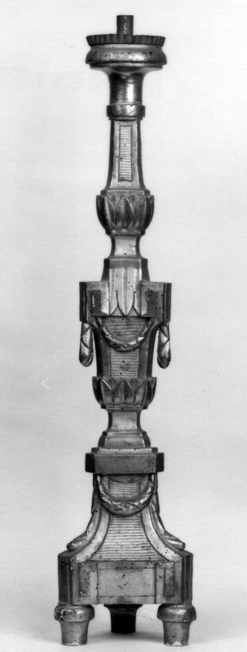 candeliere d'altare, serie - bottega piemontese (prima metà sec. XIX)