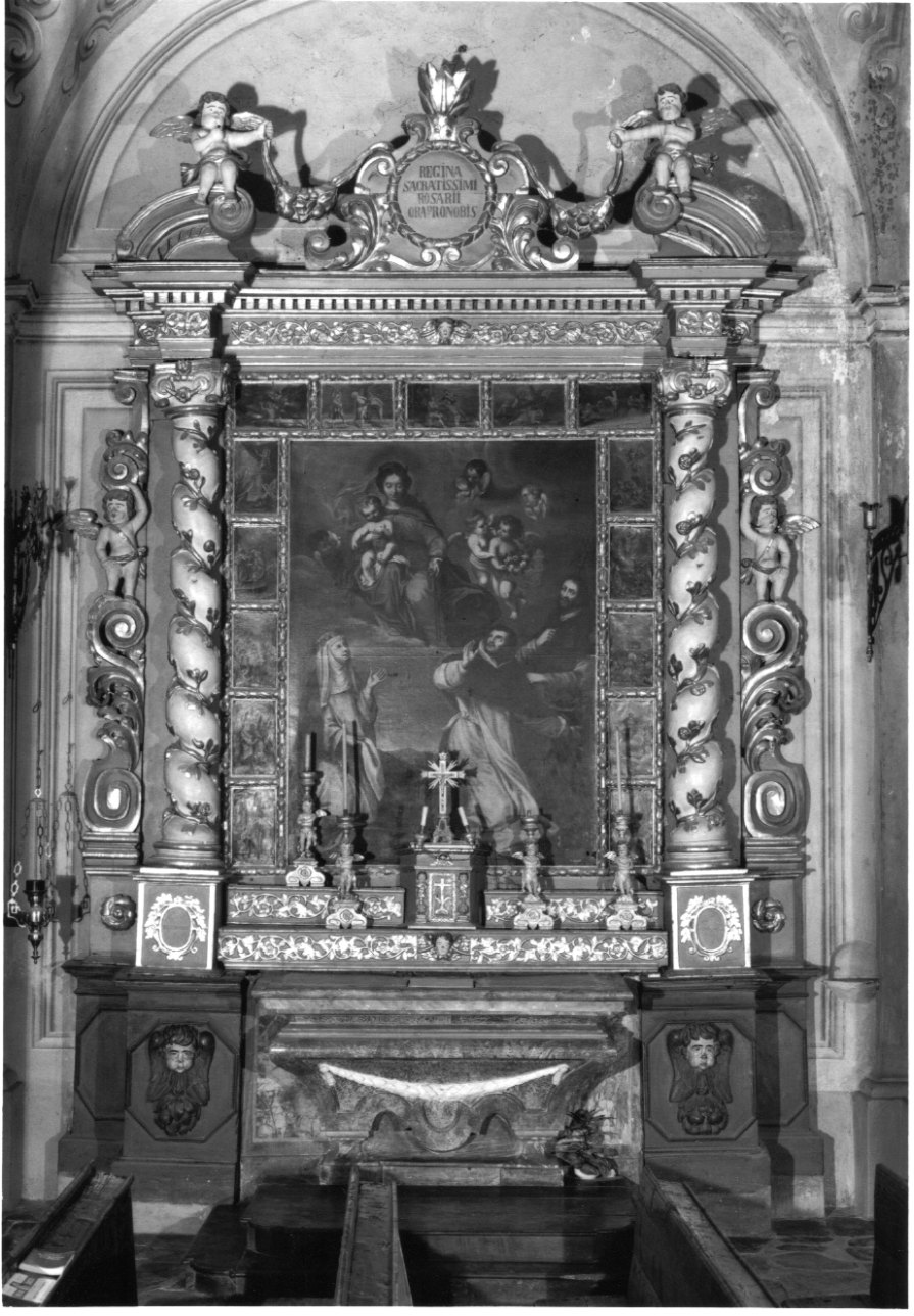 motivi decorativi geometrici e vegetali con angeli (retablo, opera isolata) - bottega piemontese (ultimo quarto sec. XVII)