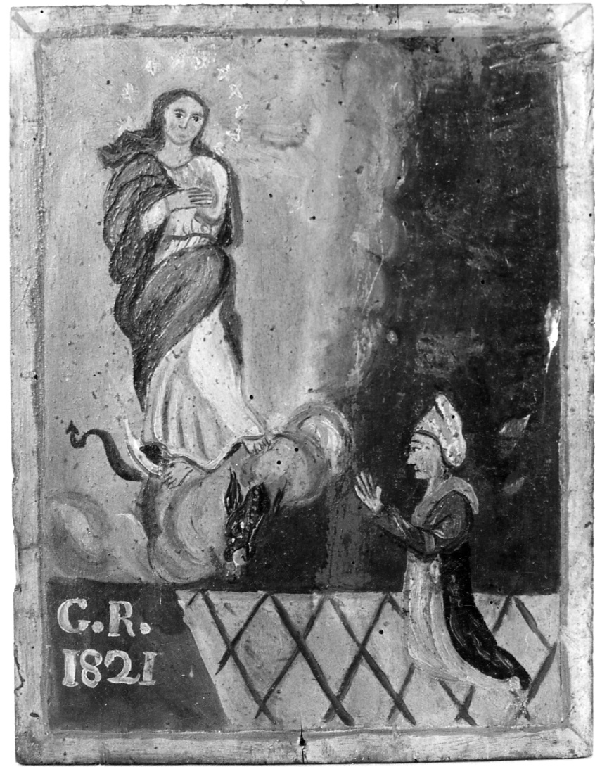 apparizione della Madonna Immacolata (ex voto, opera isolata) - ambito piemontese (sec. XIX)